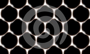 Pattern of black smooth bulging bulky abstract shiny beautiful balls, circles with glare of light on a white background