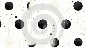 A pattern of black and white circles with varying shades of gray.