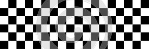 Pattern with black and white mosaic background. Finish flag. Square, chess pattern. Black and white background. Design element for