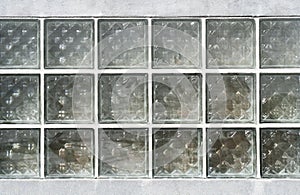The pattern of block glass on the wall