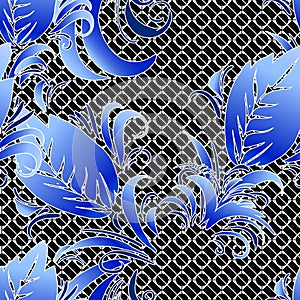 Pattern with blue flowers companion