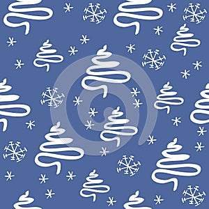 Pattern blue seamless christmas background