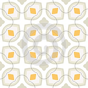 Pattern with bold stylized flowers in 1970s style