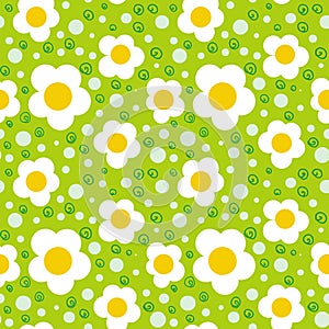 Pattern with bold and stylized flowers
