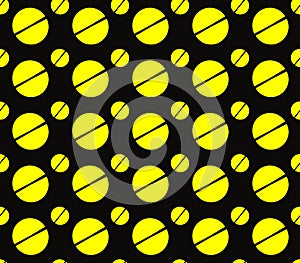 Pattern with bright yellow shapes on a black background.