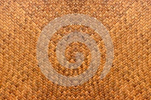 Pattern of brown woven reed mat texture background