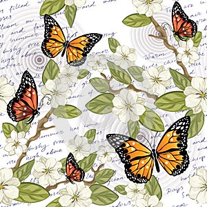 Pattern with butterflies