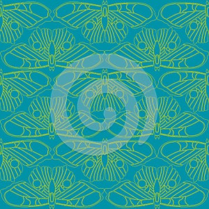 Seamless vector pattern with linear butterflies