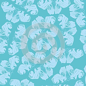 Seamless vector pattern with linear butterflies