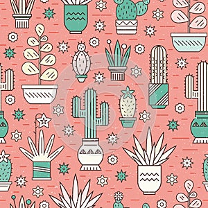 Pattern with cactuses