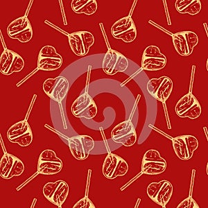 Pattern with candy hearts