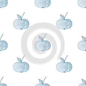 Pattern with cartoon apples. Seamless background 8