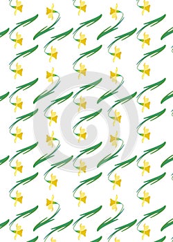 Pattern with cartoon narciss vector