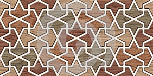 Pattern carved on wood background for wall decor