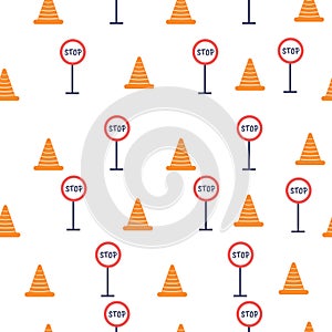 Pattern for children traffic signs. Vector