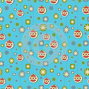 Pattern with Christmas balls