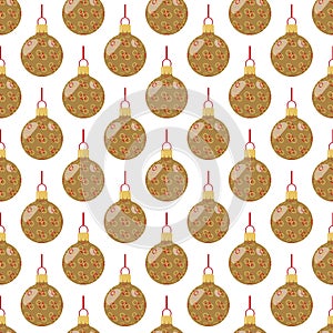 pattern of Christmas colored balloons with ribbon