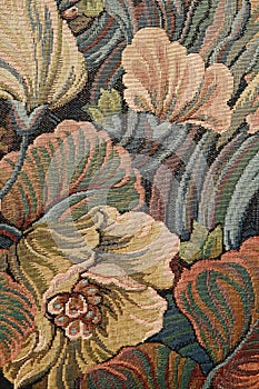 Pattern of a classical ornate floral tapestry photo