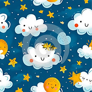 A pattern of clouds and stars in the sky