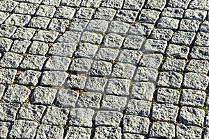 Pattern of cobble stones at the paveway