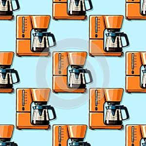 Pattern with coffee machines