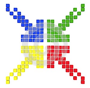 Pattern of colored arrows