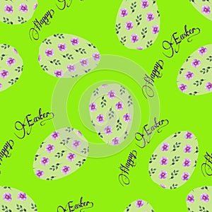Pattern on a colored background decorative Easter eggs