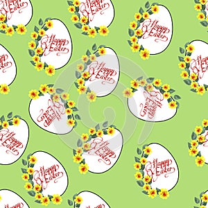 Pattern on a colored background decorative Easter eggs