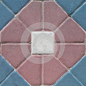 Pattern of colored bricks of different shapes as texture background surface for design and decoration