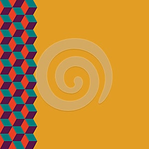 Pattern of colored cubes. Cubic background. Cube pattern. Cube vector.