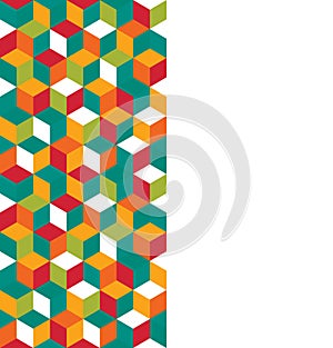 Pattern of colored cubes. Multicolored cubic background. Cube pattern.