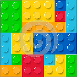 Pattern of colorful childish lego blocks vector