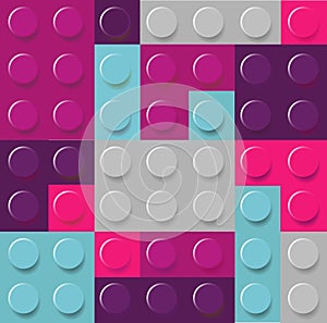 Pattern of colorful childish lego blocks vector