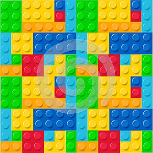 Pattern of colorful childish lego blocks vector