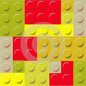 Pattern of colorful childish lego blocks vector