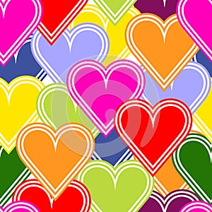 pattern with colorful hearts