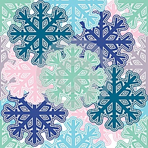 pattern with colorful snowflakes