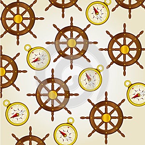 Pattern of compasses and rudders