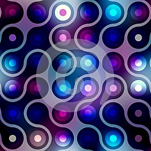 Pattern of connected balls on blurred background