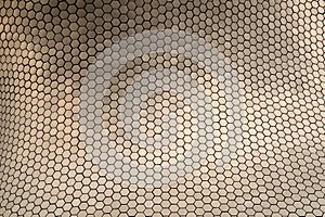 The pattern consisting of metal hexagons forming the facade of the Soumaya museum. Mexico City photo