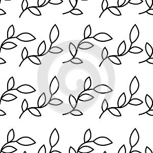 Pattern with contour branches on a white background