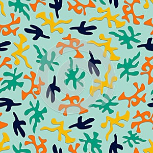 Pattern of coral branches. Flat vector illustration.