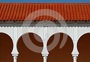 Pattern of covered arcade in Spanish style.