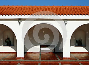 Pattern of covered arcade in Spanish style.