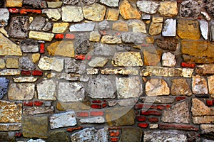 Pattern of cracked stone wall