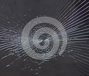Pattern of cracks on the break glass