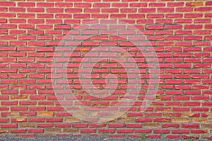 Pattern of crimson red wall of bricks background