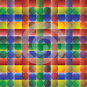 Pattern with Crossing Lines - Circles - Multicolored