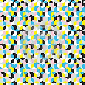 Pattern with cubes in random colors