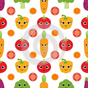 Pattern with cute vegetables